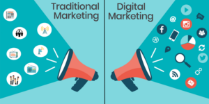 Show the differences between the two types of marketing.
